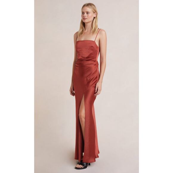 BEC + BRIDGE Nadia Maxi Slip Slit Dress Auburn Rust Anthropologie 2 NWT $330 - Picture 1 of 15